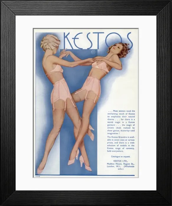 Framed Print : Advert for Kestos underwear 1934 Framed Print : Advert for Kestos underwear 1934