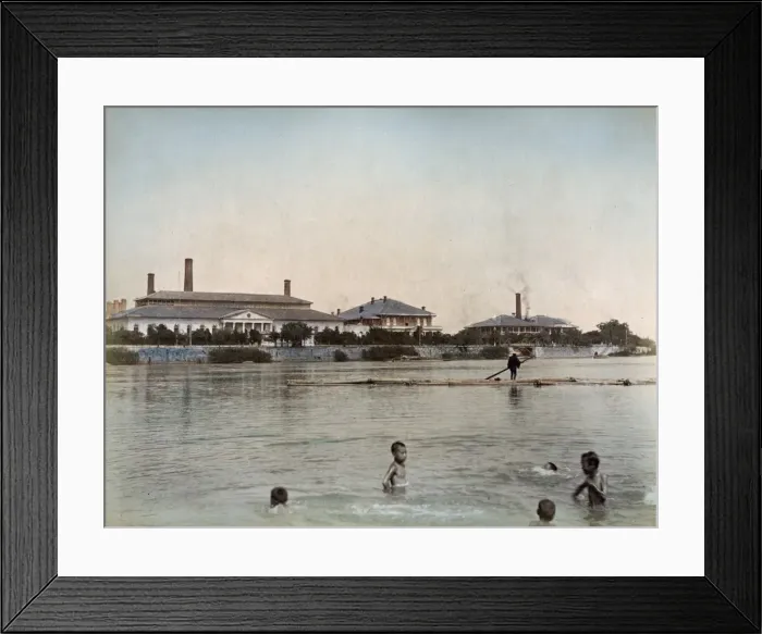 Framed Print : Children swimming, Dejima, Nagasaki, Japan, circa 1890 Framed Print : Children swimming, Dejima, Nagasaki, Japan, circa 1890