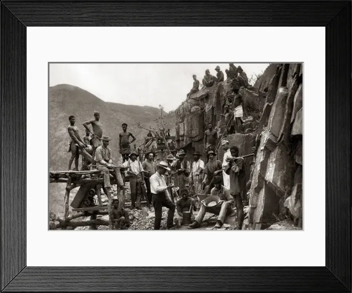 Framed Print : Mining - workers at the face, South Africa, circa 1888 Framed Print : Mining - workers at the face, South Africa, circa 1888