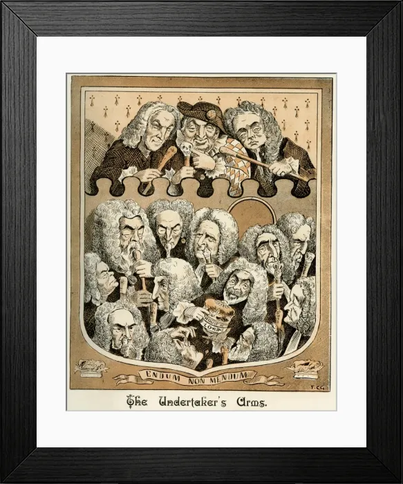 Framed Print : Cartoon, The Undertakers Arms