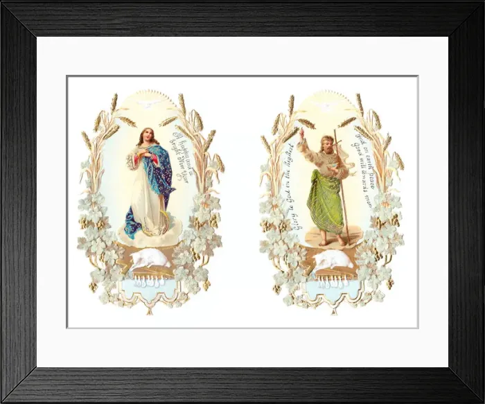 Framed Print : Christmas and New Year Victorian religious scraps Framed Print : Christmas and New Year Victorian religious scraps