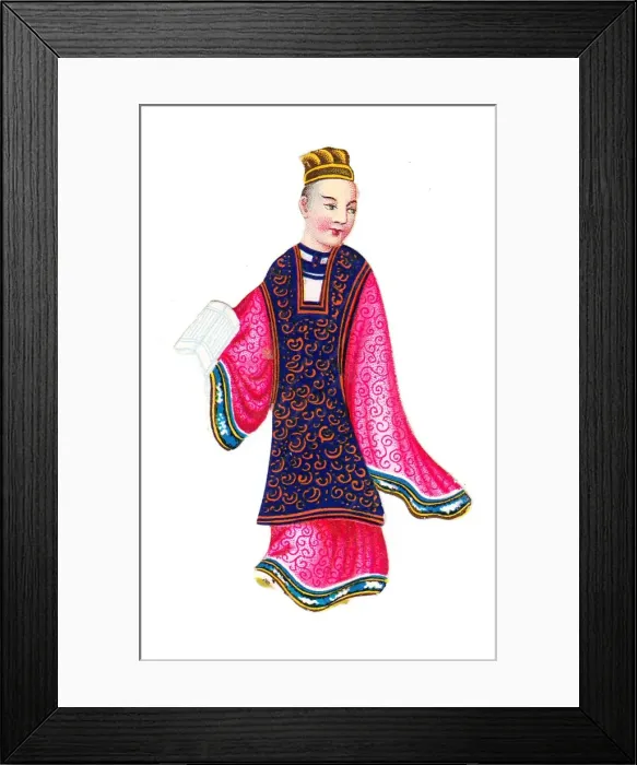 Framed Print : Oriental man on a Victorian scrap Framed Print : Oriental man on a Victorian scrap