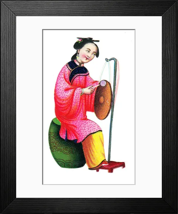 Framed Print : Oriental woman on a Victorian scrap Framed Print : Oriental woman on a Victorian scrap