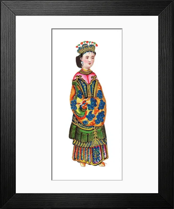 Framed Print : Oriental woman on a Victorian scrap Framed Print : Oriental woman on a Victorian scrap