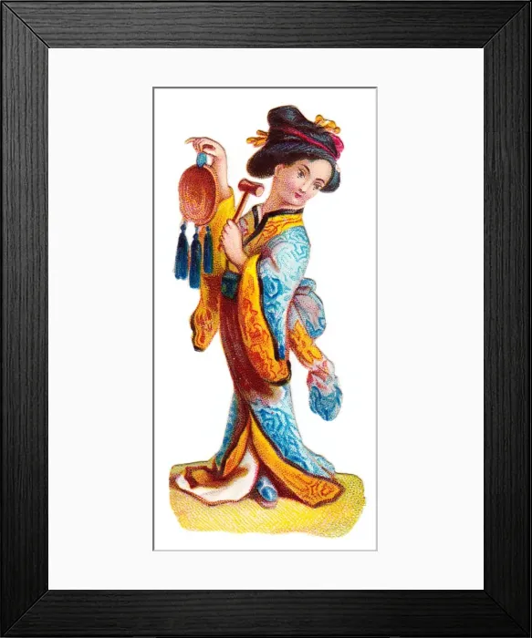 Framed Print : Oriental woman on a Victorian scrap Framed Print : Oriental woman on a Victorian scrap
