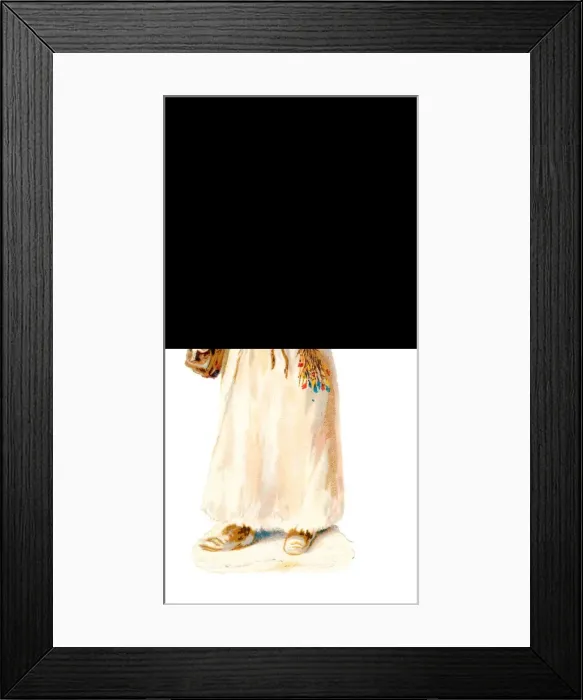 Framed Print : Father Christmas with tree on a Victorian scrap Framed Print : Father Christmas with tree on a Victorian scrap