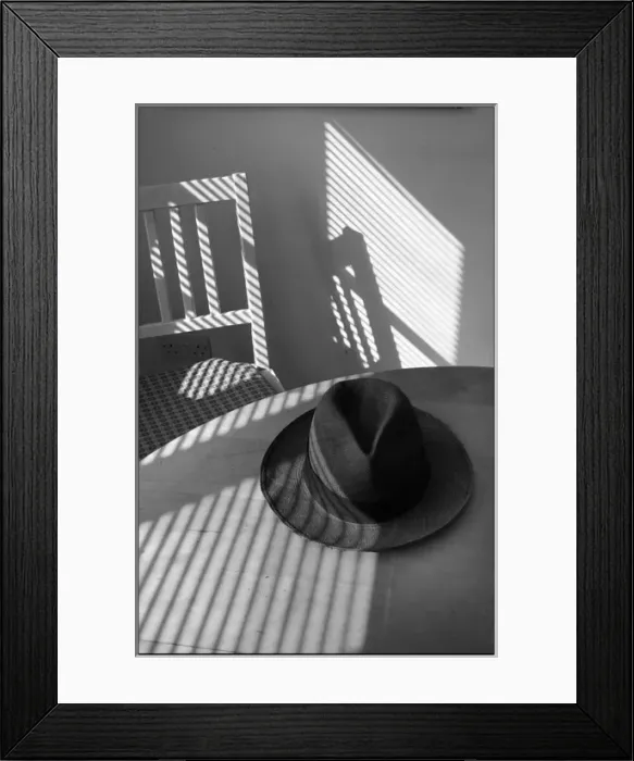 Framed Print : Hat and chair in the sunlight Framed Print : Hat and chair in the sunlight