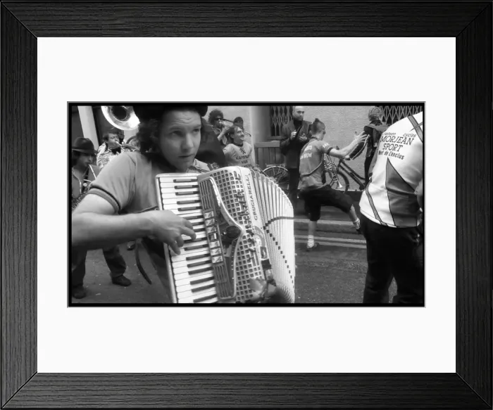 Framed Print : Accordian player - street musicians, London, England Framed Print : Accordian player - street musicians, London, England
