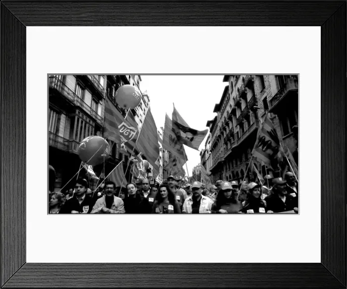 Framed Print : Demonstration in Barcelona, Spain Framed Print : Demonstration in Barcelona, Spain