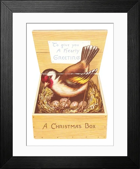 Framed Print : Christmas card in the shape of a wooden crate Framed Print : Christmas card in the shape of a wooden crate