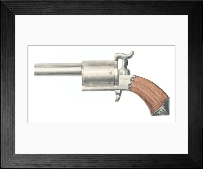 Framed Print : Christmas card in the shape of a gun Framed Print : Christmas card in the shape of a gun