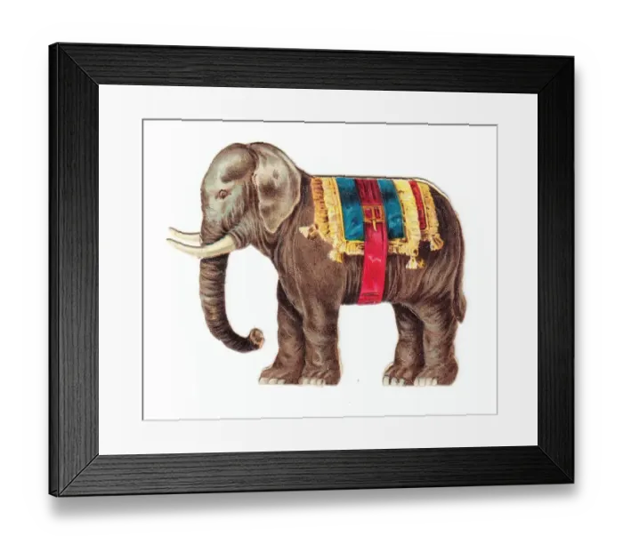 Framed Print : Christmas card in the shape of an elephant Framed Print : Christmas card in the shape of an elephant