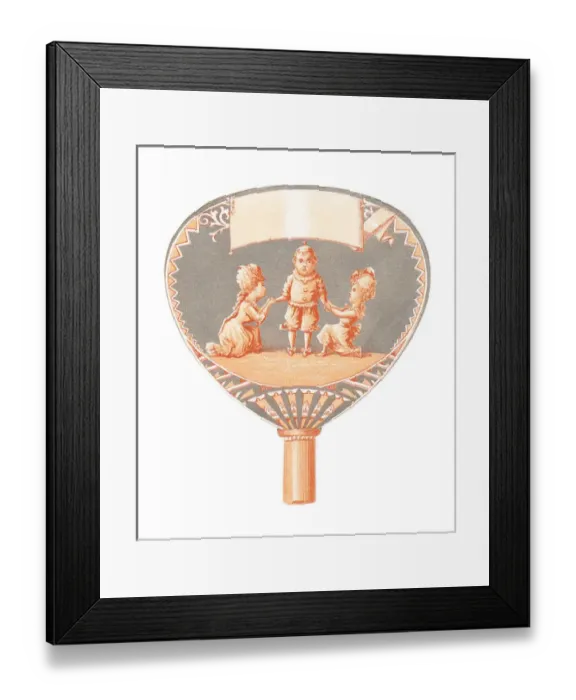 Framed Print : Greetings card in the shape of a fan Framed Print : Greetings card in the shape of a fan