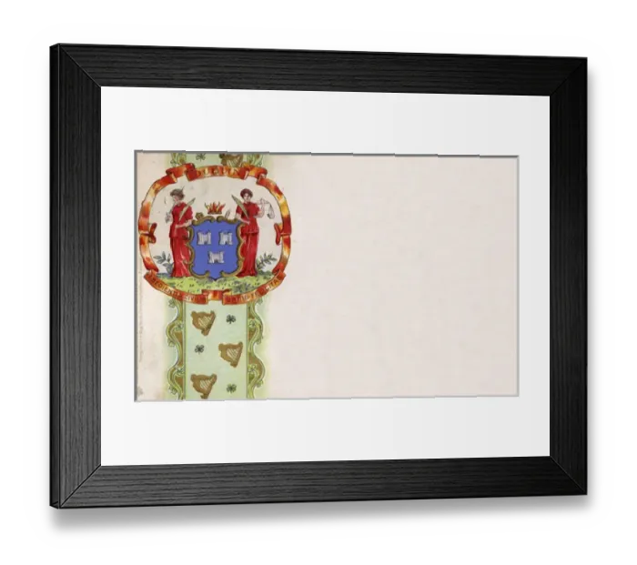 Framed Print : The Coat of Arms of Dublin, Ireland Framed Print : The Coat of Arms of Dublin, Ireland