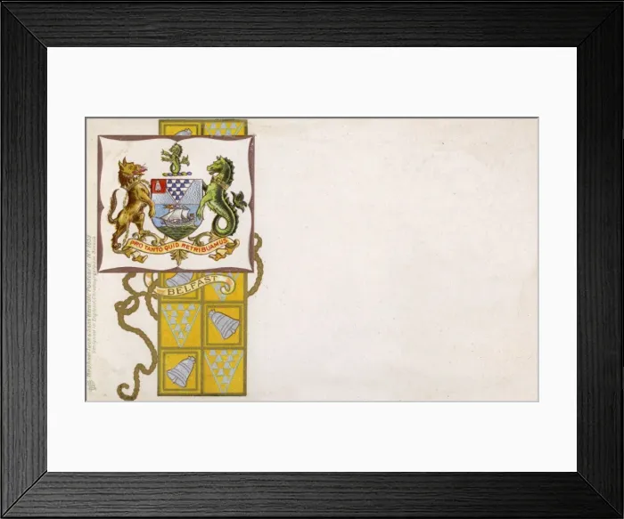 Framed Print : The Coat of Arms of Belfast, Northern Ireland Framed Print : The Coat of Arms of Belfast, Northern Ireland