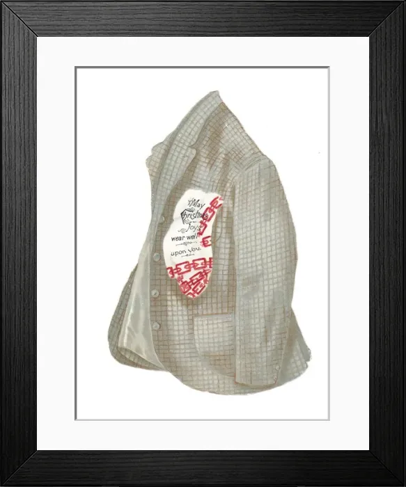 Framed Print : Christmas card in the shape of a jacket Framed Print : Christmas card in the shape of a jacket