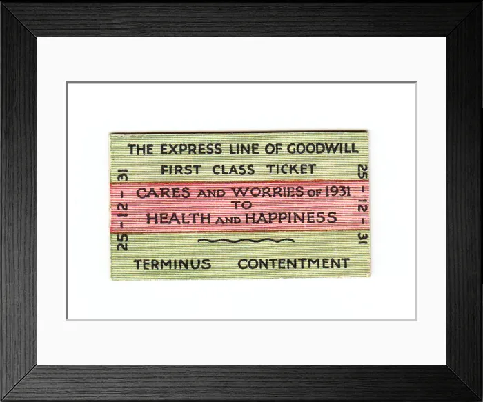 Framed Print : Christmas card in the form of a railway ticket Framed Print : Christmas card in the form of a railway ticket