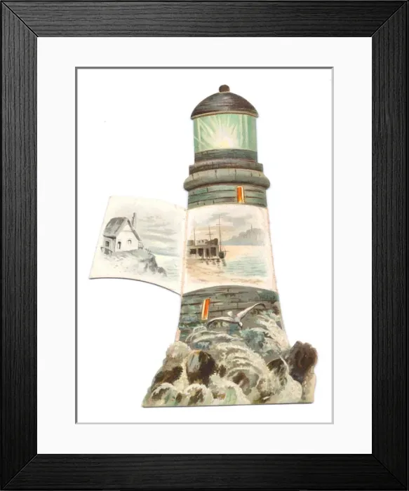 Framed Print : Christmas card in the shape of a lighthouse Framed Print : Christmas card in the shape of a lighthouse