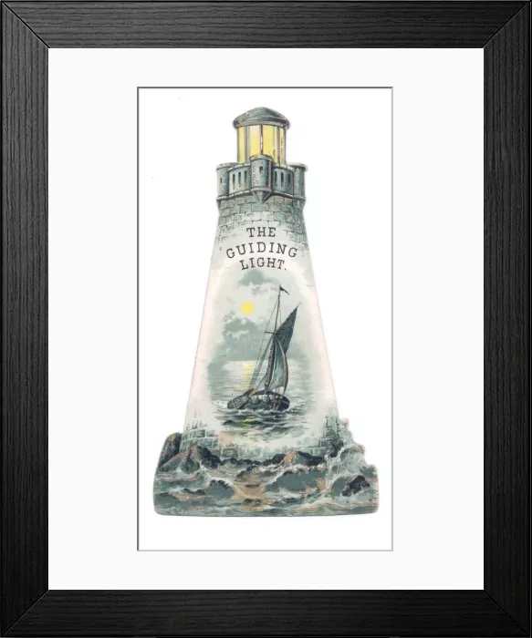 Framed Print : Greetings card in the shape of a lighthouse Framed Print : Greetings card in the shape of a lighthouse