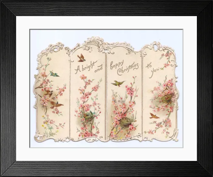 Framed Print : Christmas card in the shape of a folding screen