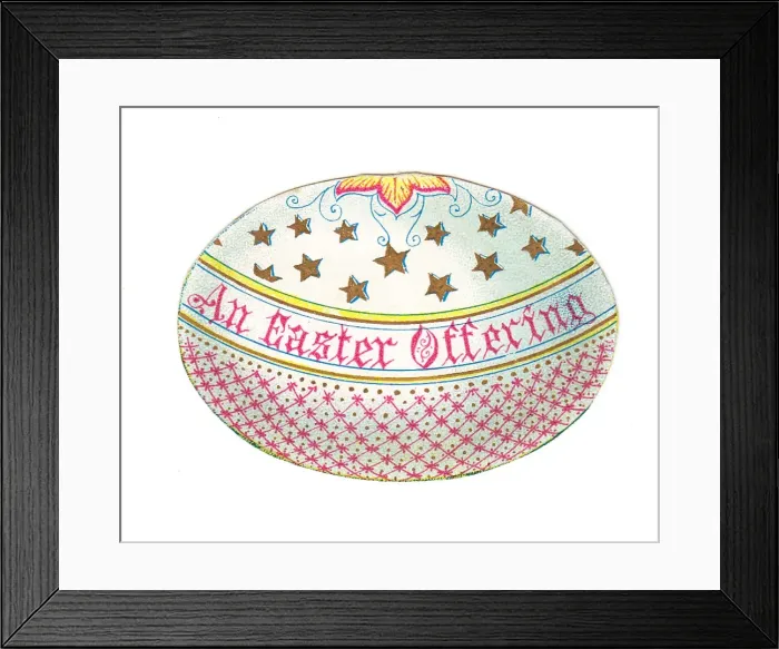 Framed Print : Easter card in the shape of a decorated egg Framed Print : Easter card in the shape of a decorated egg