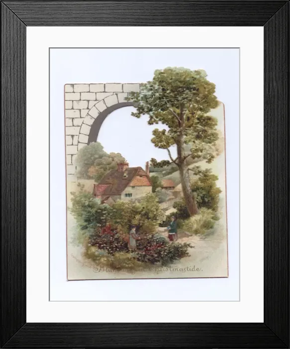 Framed Print : Rural scene on a Christmas card Framed Print : Rural scene on a Christmas card