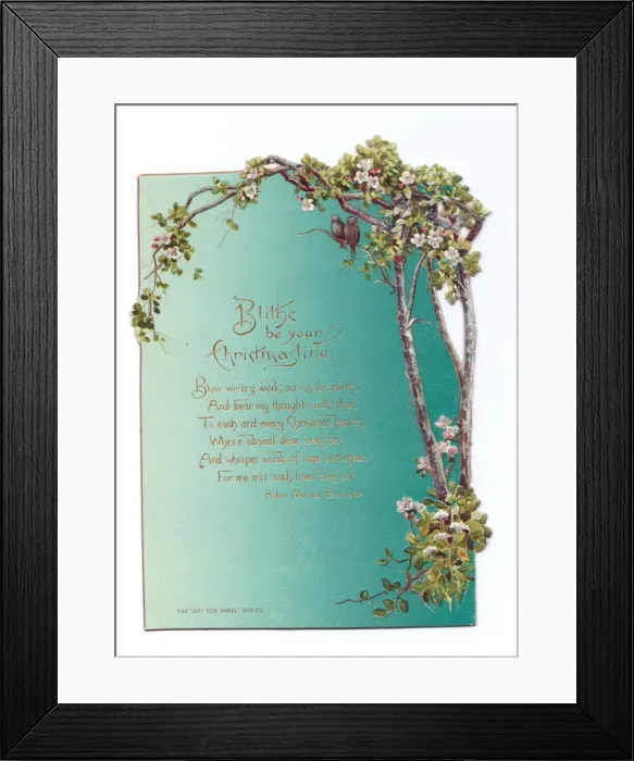 Framed Print : Christmas card with birds and blossom Framed Print : Christmas card with birds and blossom