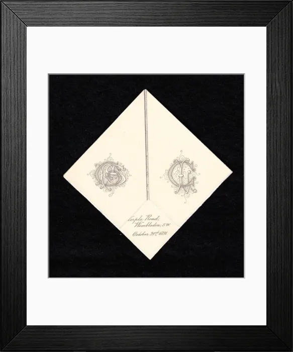 Framed Print : Victorian stationery decorated with initials Framed Print : Victorian stationery decorated with initials
