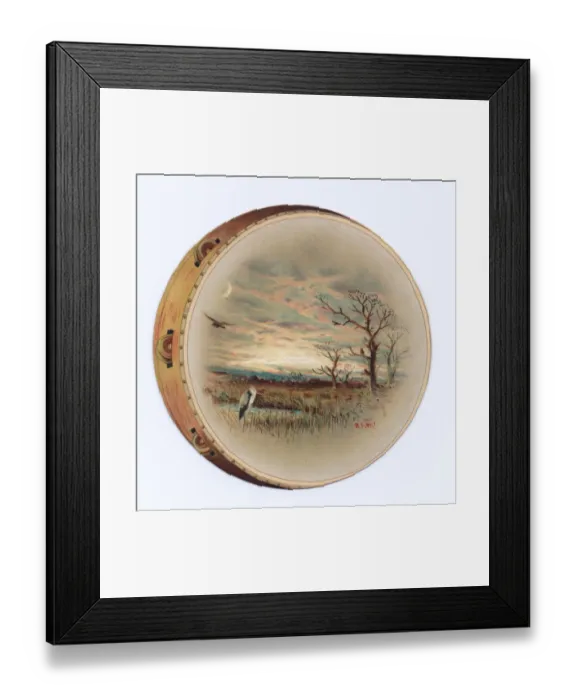 Framed Print : Greetings card in the shape of a tambourine Framed Print : Greetings card in the shape of a tambourine