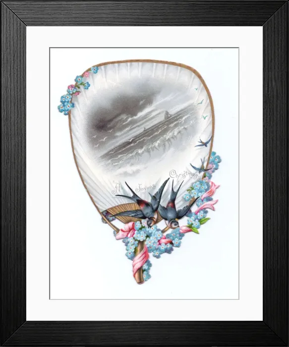 Framed Print : Christmas card in the form of a fan Framed Print : Christmas card in the form of a fan