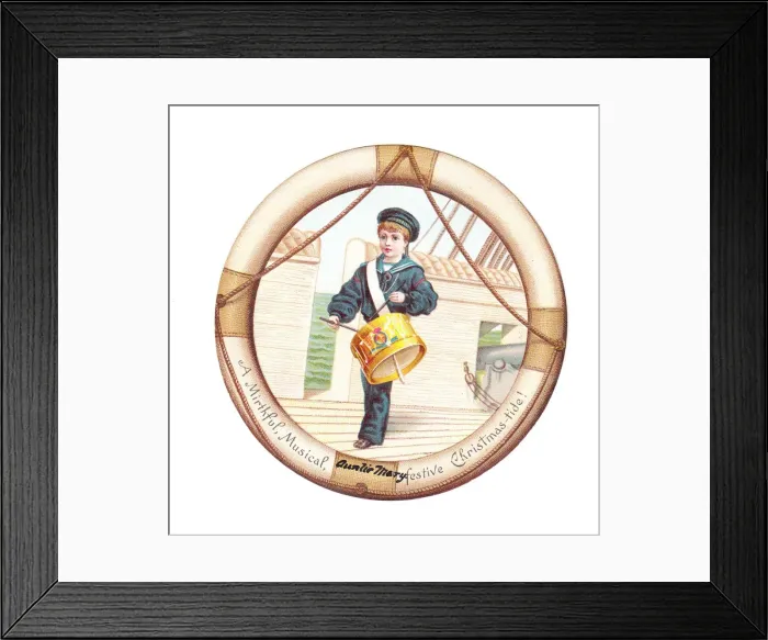Framed Print : Christmas card in the shape of a lifebelt Framed Print : Christmas card in the shape of a lifebelt