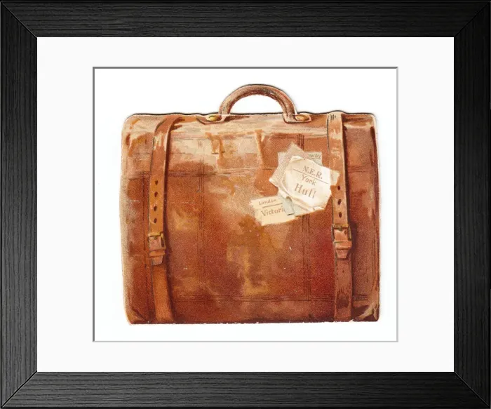 Framed Print : Greetings card in the shape of a travelling case Framed Print : Greetings card in the shape of a travelling case