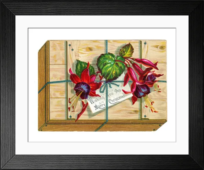 Framed Print : Christmas card in the shape of a wooden crate Framed Print : Christmas card in the shape of a wooden crate