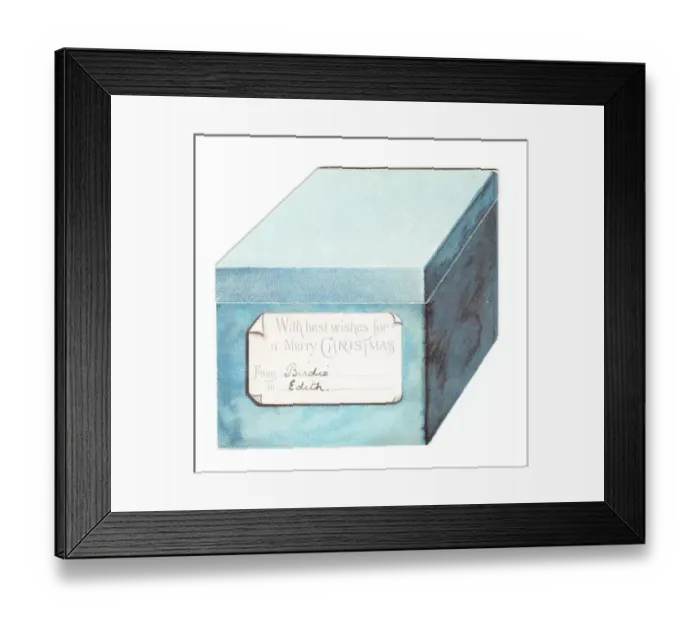 Framed Print : Christmas card in the shape of a box Framed Print : Christmas card in the shape of a box