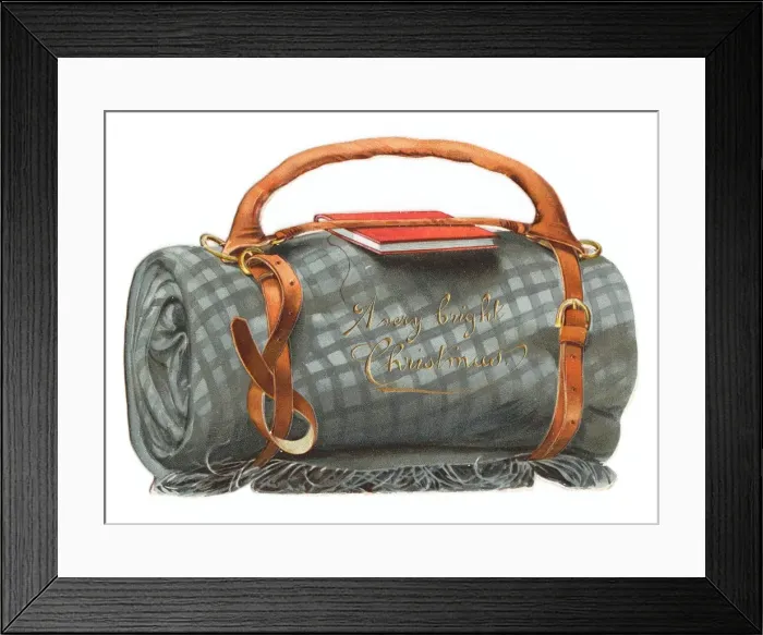 Framed Print : Christmas card in the shape of a rolled blanket Framed Print : Christmas card in the shape of a rolled blanket