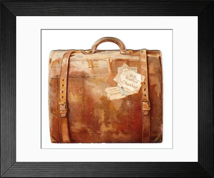 Framed Print : Greetings card in the shape of a travelling case Framed Print : Greetings card in the shape of a travelling case