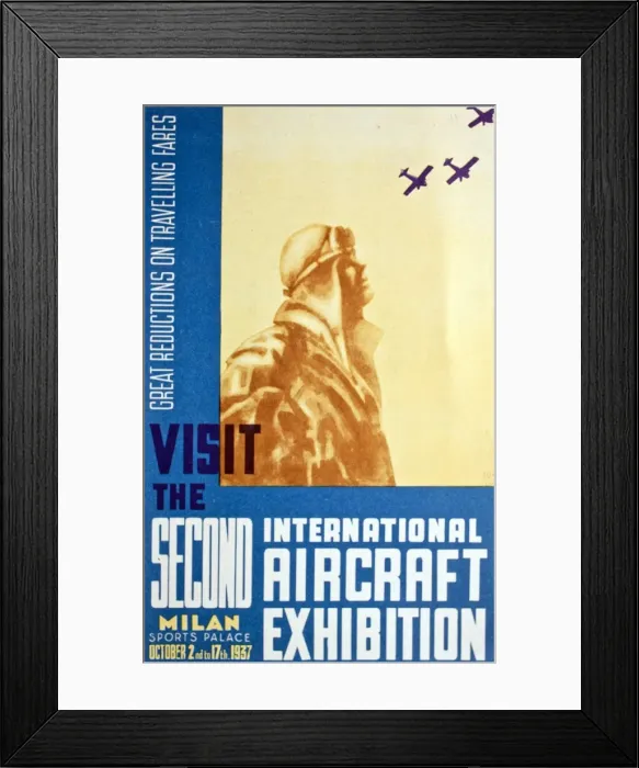 Framed Print : Poster, Second International Aircraft Exhibition, Milan Framed Print : Poster, Second International Aircraft Exhibition, Milan