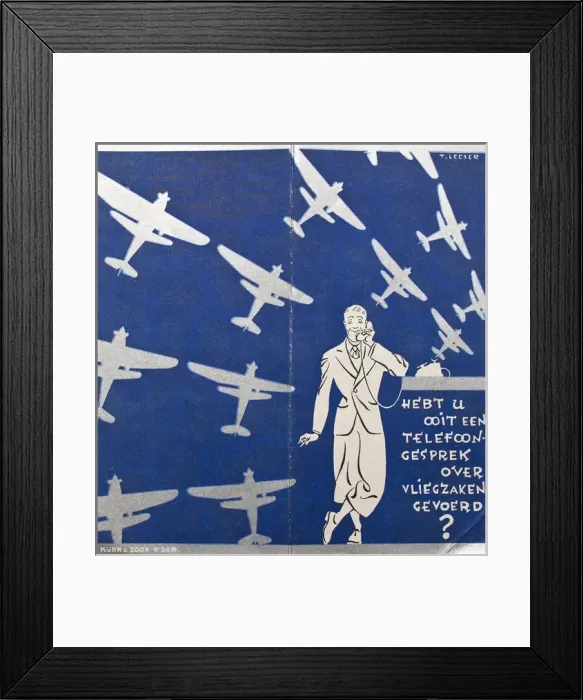 Framed Print : Poster, Man with telephone and aeroplanes