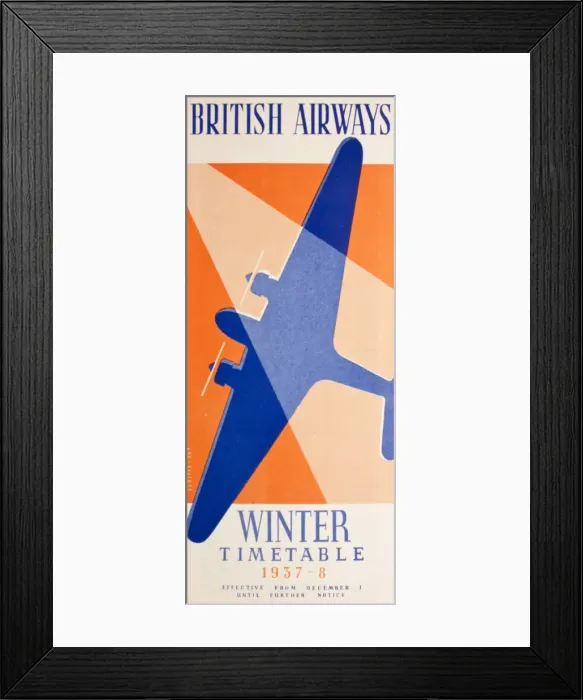Framed Print : Cover design, British Airways Winter Timetable 1937-8 Framed Print : Cover design, British Airways Winter Timetable 1937-8