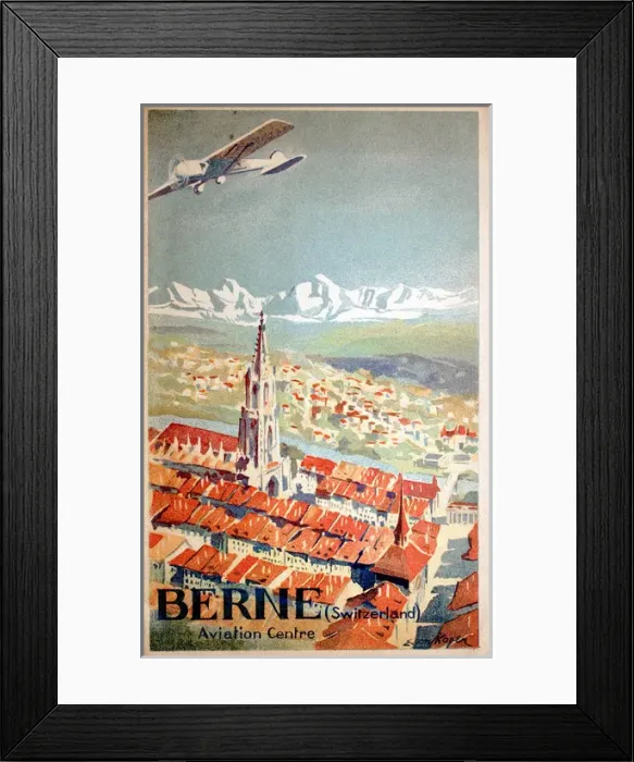 Framed Print : Poster, Berne Aviation Centre, Switzerland Framed Print : Poster, Berne Aviation Centre, Switzerland