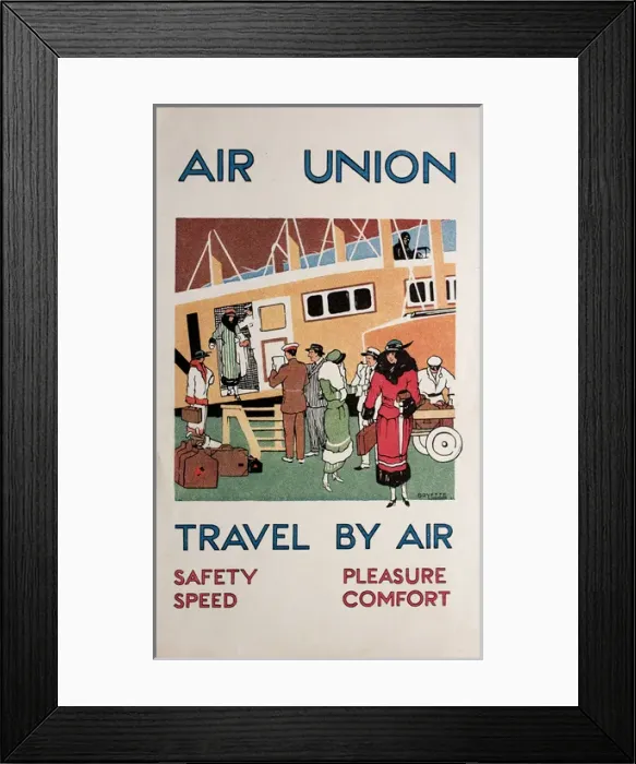 Framed Print : Poster, Air Union, Travel by Air Framed Print : Poster, Air Union, Travel by Air