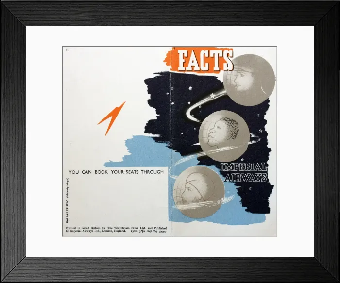 Framed Print : Cover design, Imperial Airways Facts Framed Print : Cover design, Imperial Airways Facts