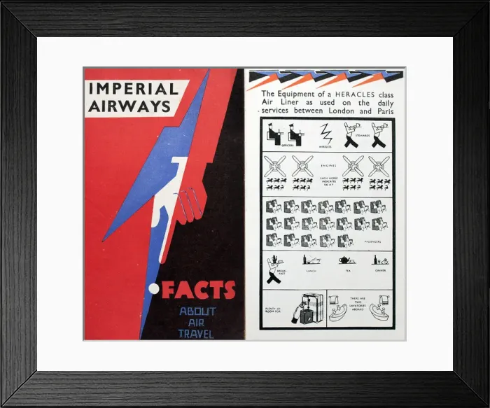 Framed Print : Leaflet, Imperial Airways, Facts About Air Travel Framed Print : Leaflet, Imperial Airways, Facts About Air Travel