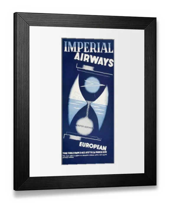 Framed Print : Cover design, Imperial Airways timetable, 1937-1938 Framed Print : Cover design, Imperial Airways timetable, 1937-1938