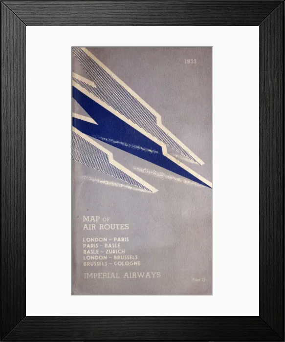 Framed Print : Cover design, Imperial Airways map, 1933 Framed Print : Cover design, Imperial Airways map, 1933
