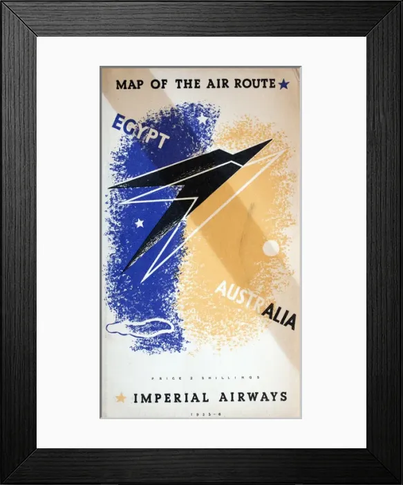 Framed Print : Cover design, Imperial Airways air route map, 1935 Framed Print : Cover design, Imperial Airways air route map, 1935
