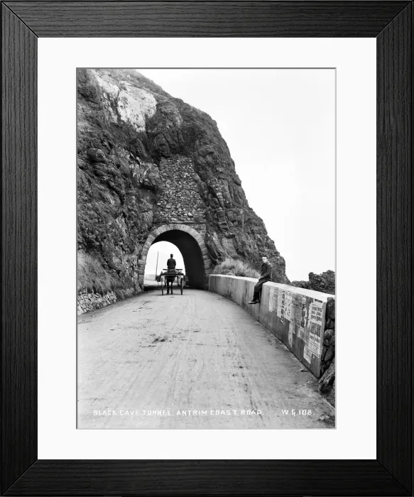 Framed Print : Black Cave Tunnel, Antrim Coast Road Framed Print : Black Cave Tunnel, Antrim Coast Road