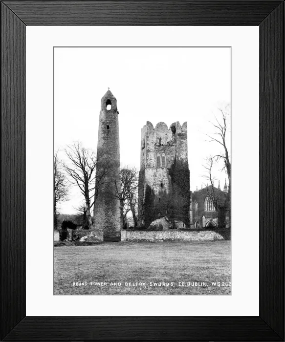 Framed Print : Round Tower and Belfry, Swords, Co Dublin Framed Print : Round Tower and Belfry, Swords, Co Dublin
