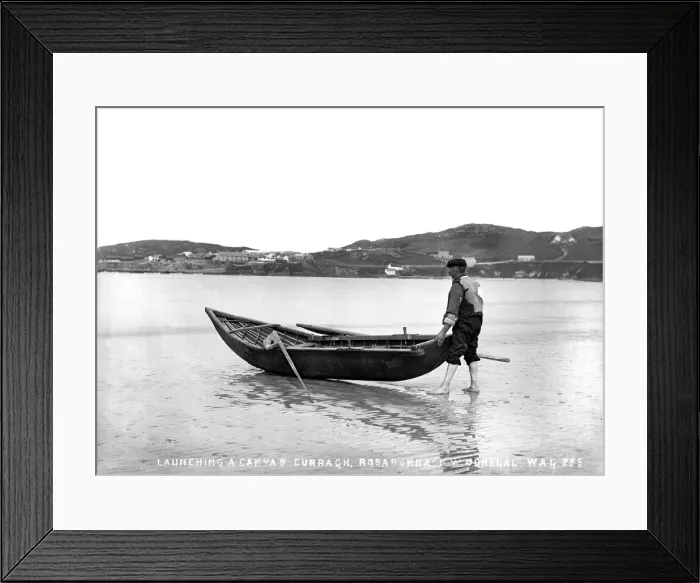 Framed Print : Launching a Canvas Curragh, Rossapena, NW Donegall Framed Print : Launching a Canvas Curragh, Rossapena, NW Donegall
