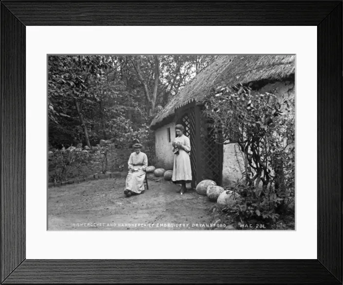 Framed Print : Irish Crochet and Handkerchief Embroidery, Bryansford Framed Print : Irish Crochet and Handkerchief Embroidery, Bryansford